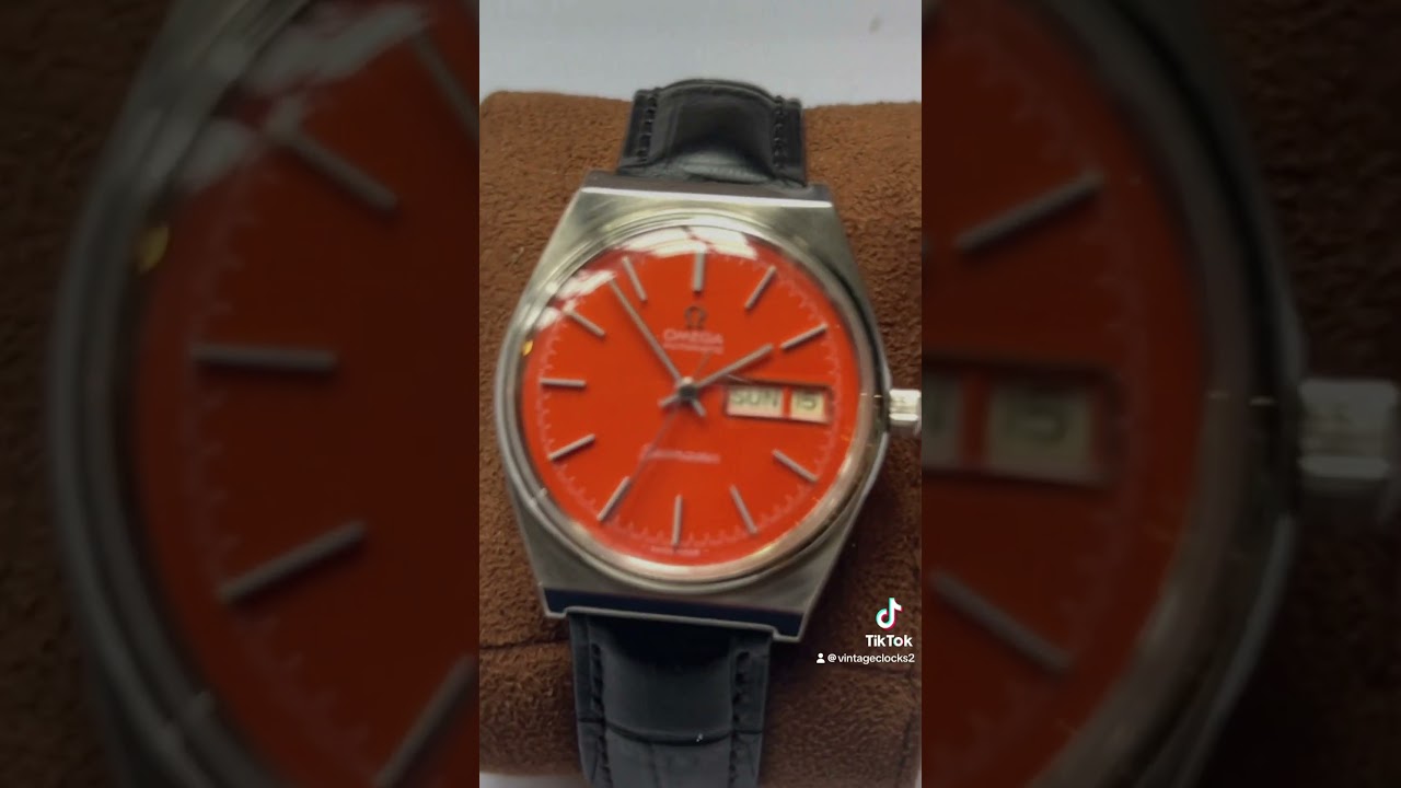 Rare omega watch with orange dial 