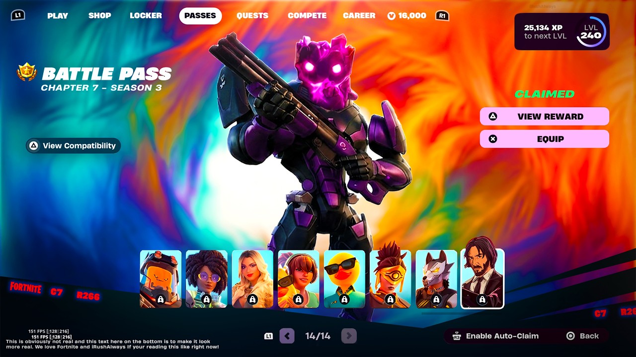 Обзор всего боевого пропуска Fortnite: Глава 7, Сезон 3