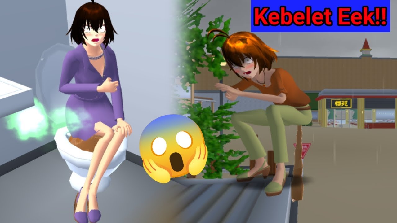 Karin Eek Mencret di Air Banjir dan di Toilet Kantor || Sakura School Simulator