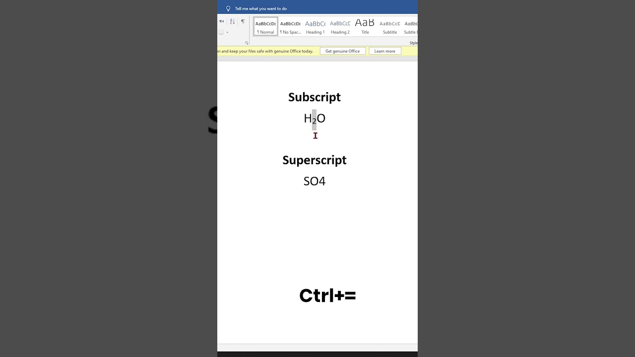 Subscript and Superscript in Word Shortcut Key | How to Use Them for Chemistry Equation | Word Tips