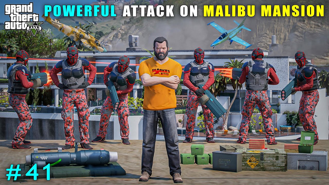 Michael Committed Powerful Attack On Malibu Mansion | Gta V Gameplay