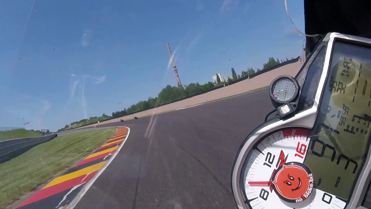 Sachsenring onboard session with gyro cam BMW S1000RR Mike 'Spike' Edwards motorcycle track action