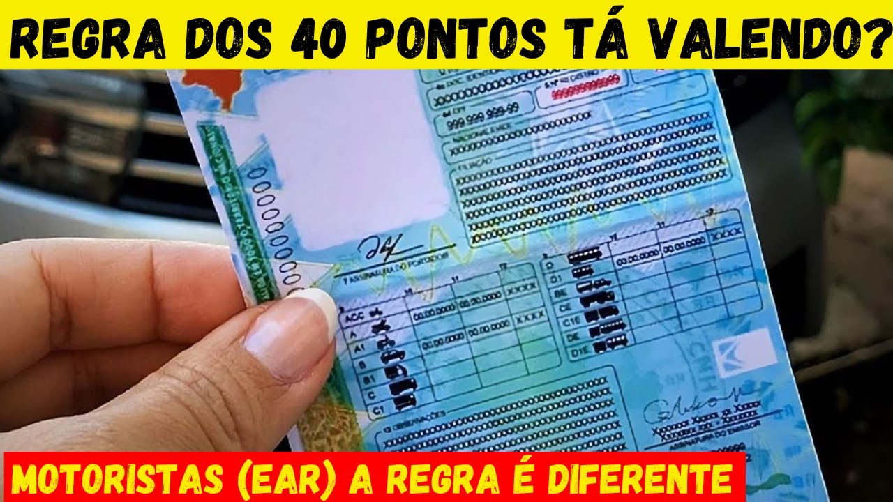 PONTUAÇÃO NA CNH: 40 PONTOS VALE PARA TODO MUNDO?