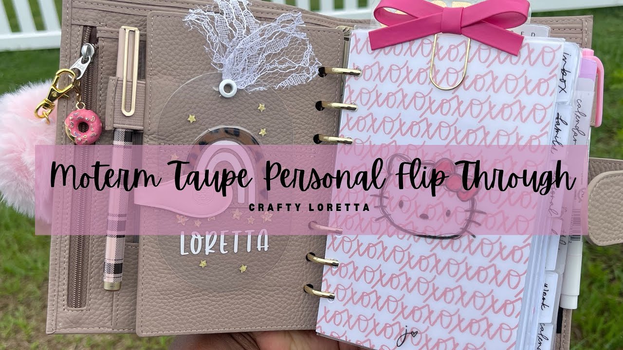 Moterm Personal Luxe Pebbled Taupe Planner Flip Through | FCC Sized inserts