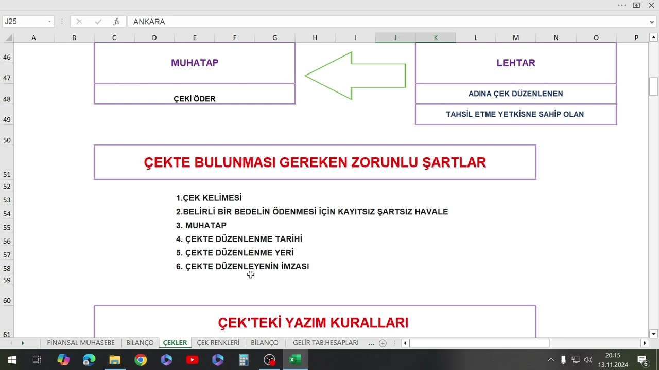 (DERS21) ÇEK DETAYLI KONU ANLATIMI-GENEL (FİNANSAL) MUHASEBE