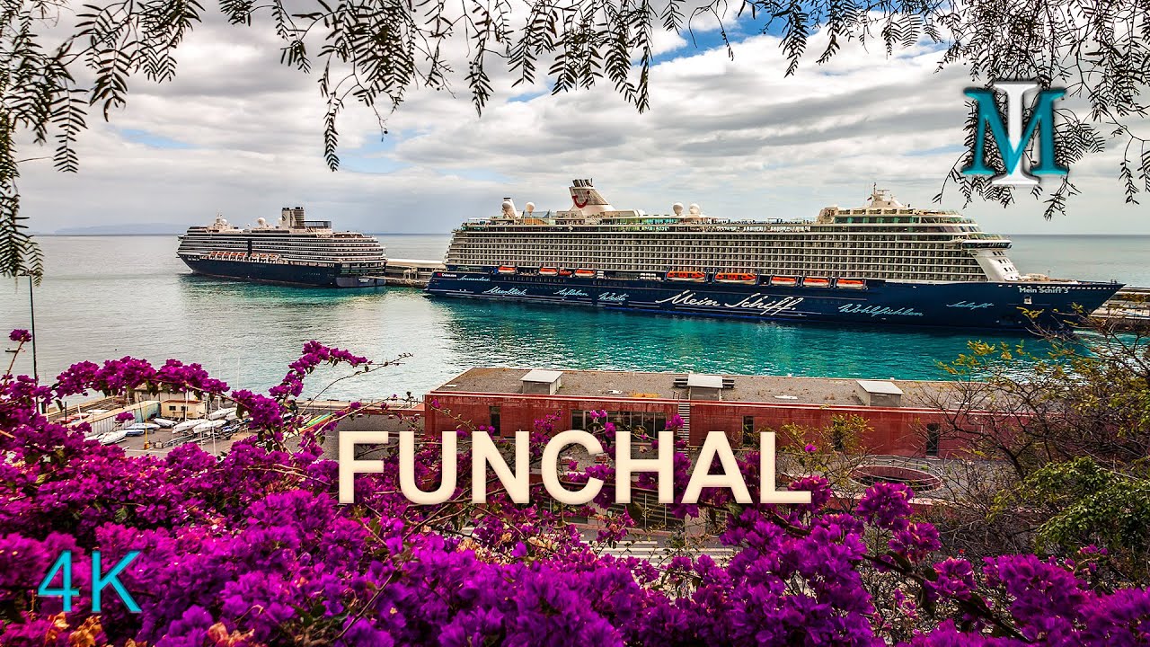 Madeira 4k - Walk around the Beautiful City of Funchal - All Natural Sounds