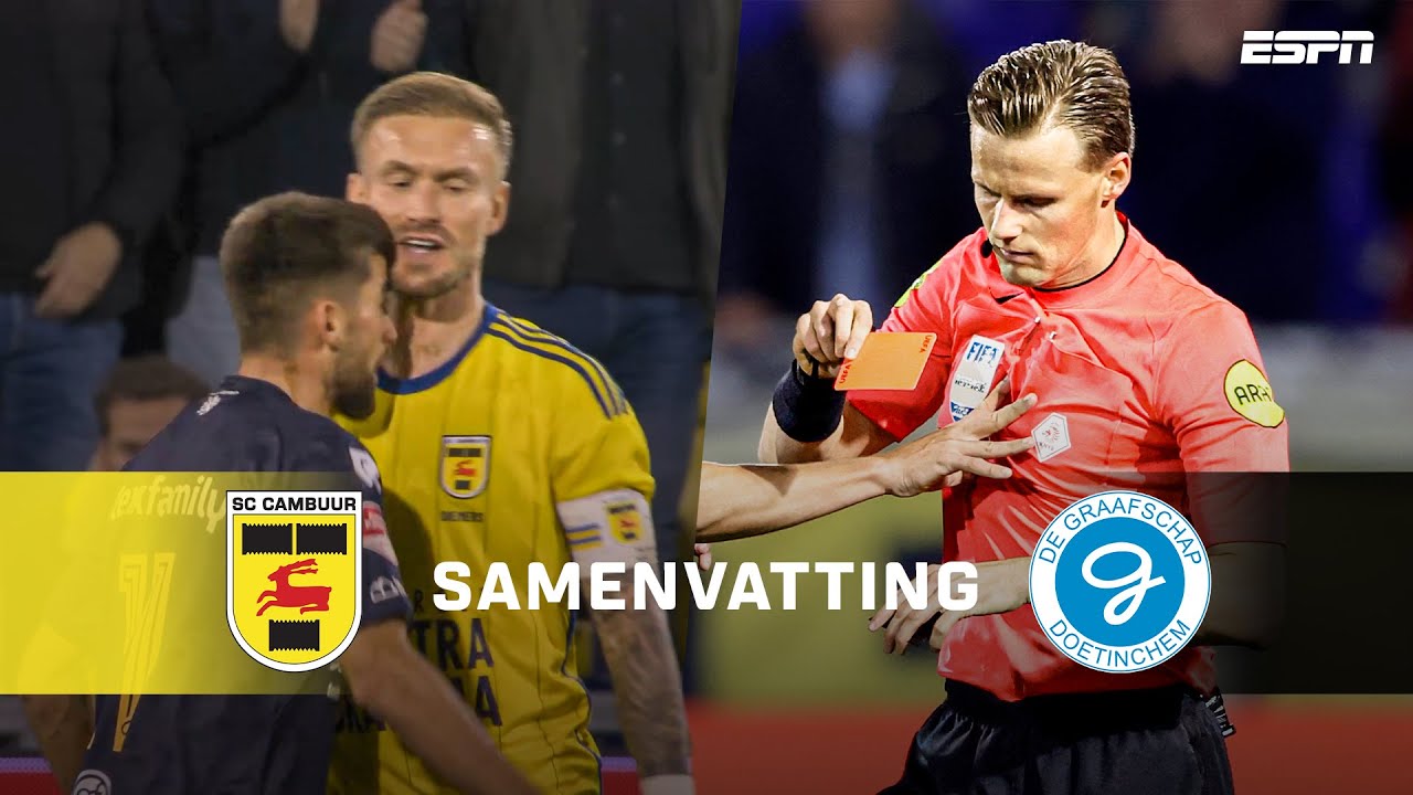 🟥 ROOD na kopstoot? CAMBUUR verliest WEER NIET🔝 | Samenvatting SC Cambuur - De Graafschap