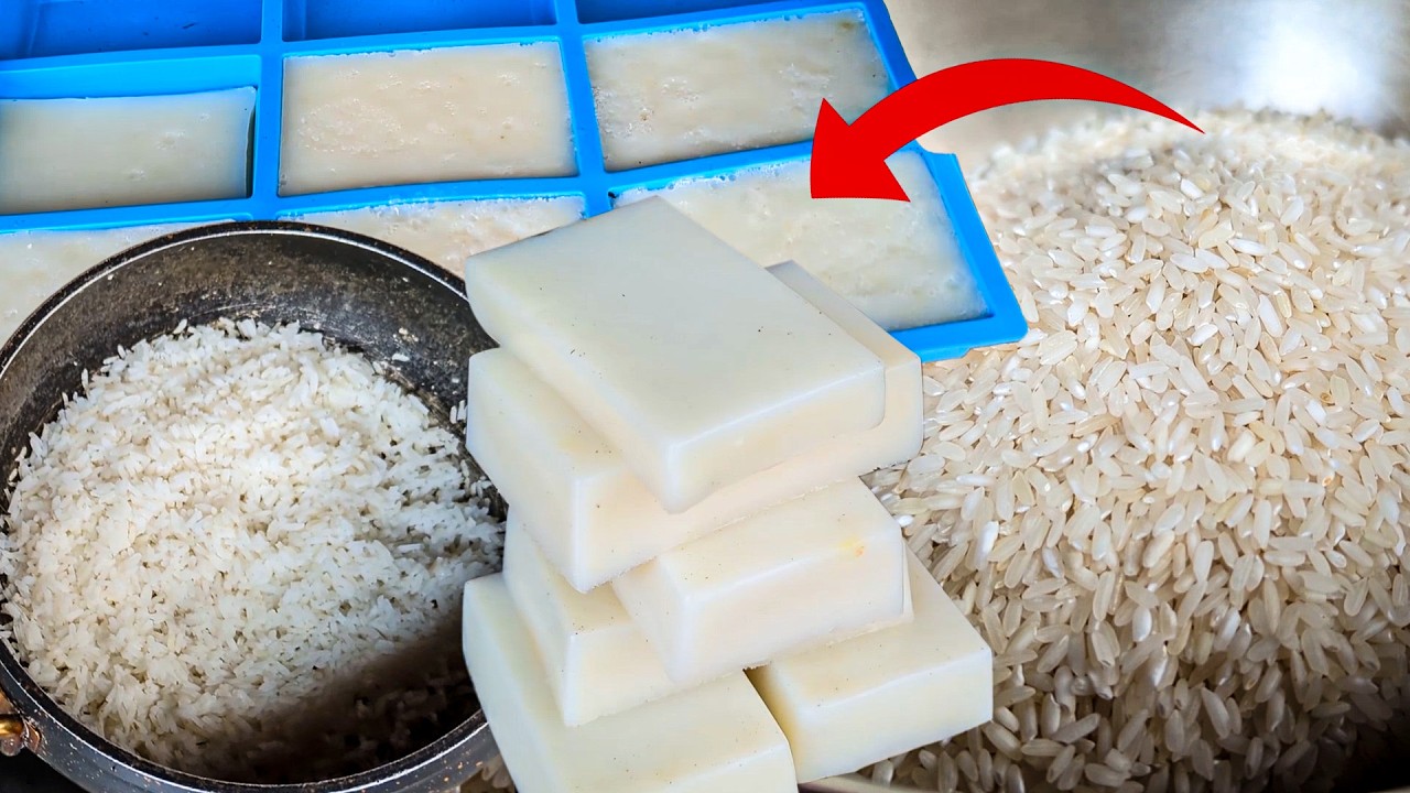 Savon anti-ride hyper rajeunissant a base de riz fait maison 