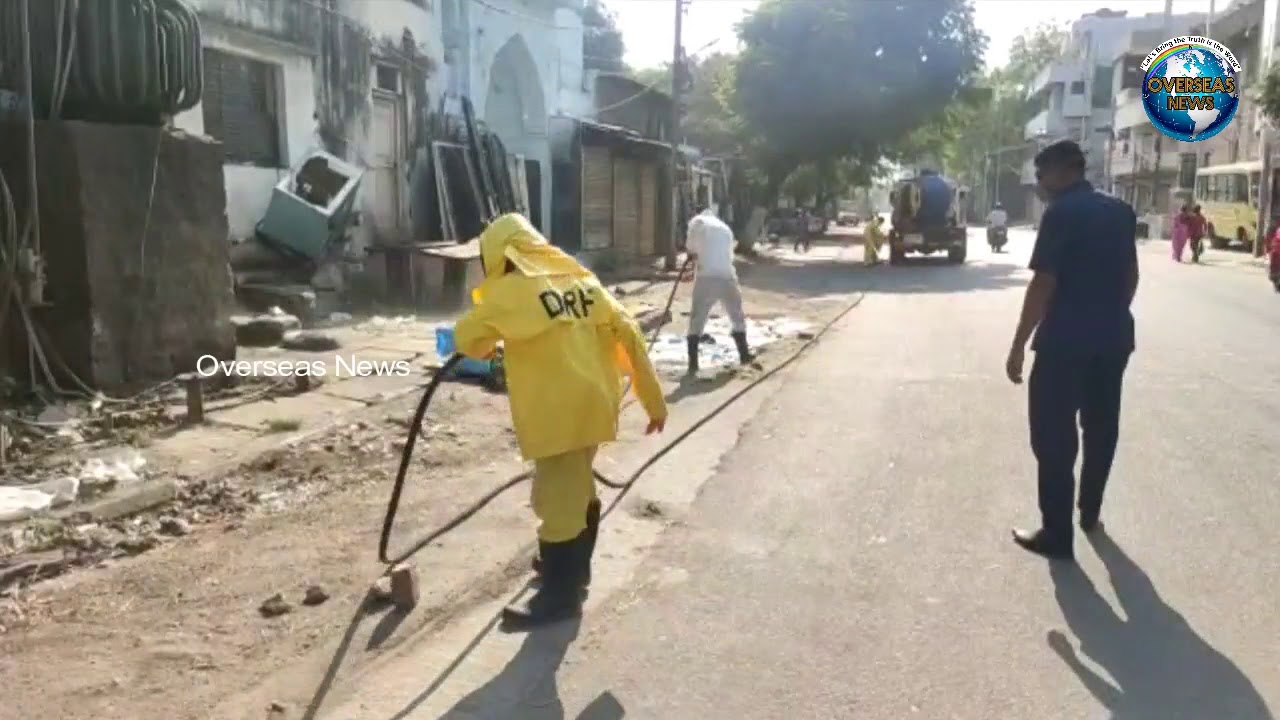 Coronavirus Sanitation & Disinfection in Hyderabad | Disaster Response Force (DRF) | Overseas News