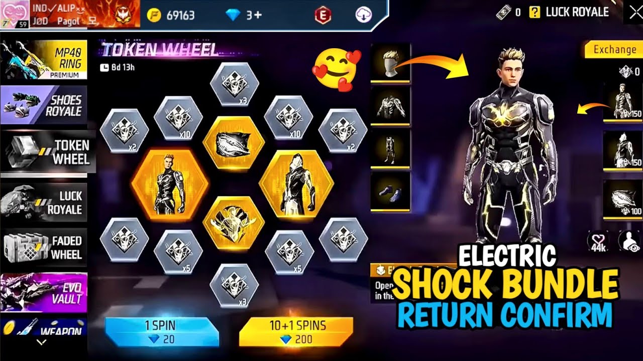 অবশেষে Back আসছে Electric Shock Bundle😱😱Confirm Update|FF Electric Shock Rt Ring|Free Fire New Event