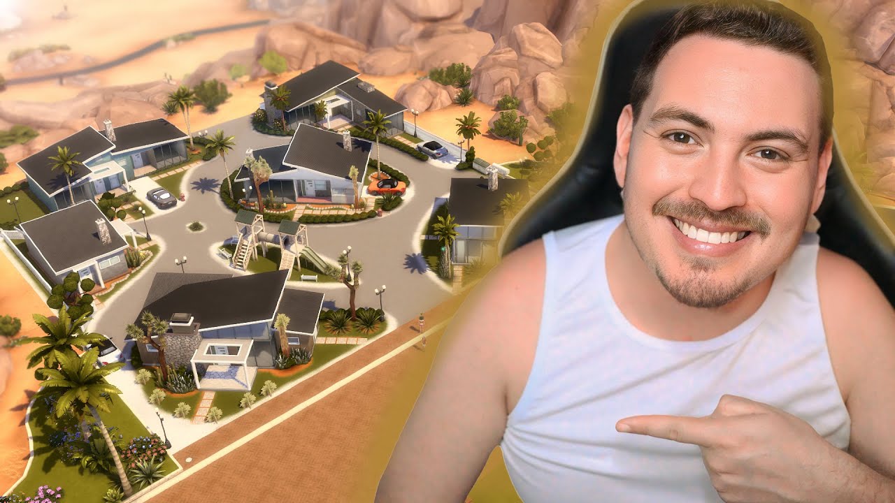 CONSTRUI UM BAIRRO DE CASAS MID CENTURY NO DESERTO! │ The Sims 4 │ SLOW BUILD