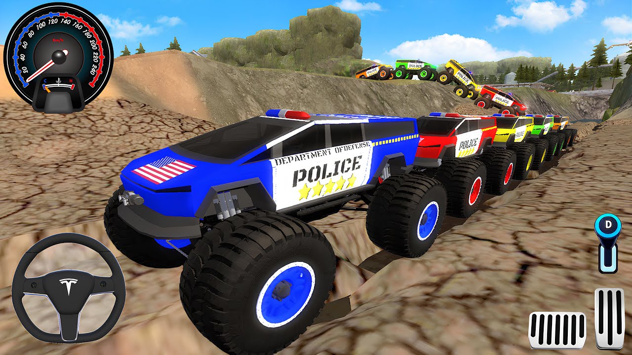 Juegos De Carros - Police Monster Trucks Impossible Driver #2 - Car Extreme Racing Android GamePlay