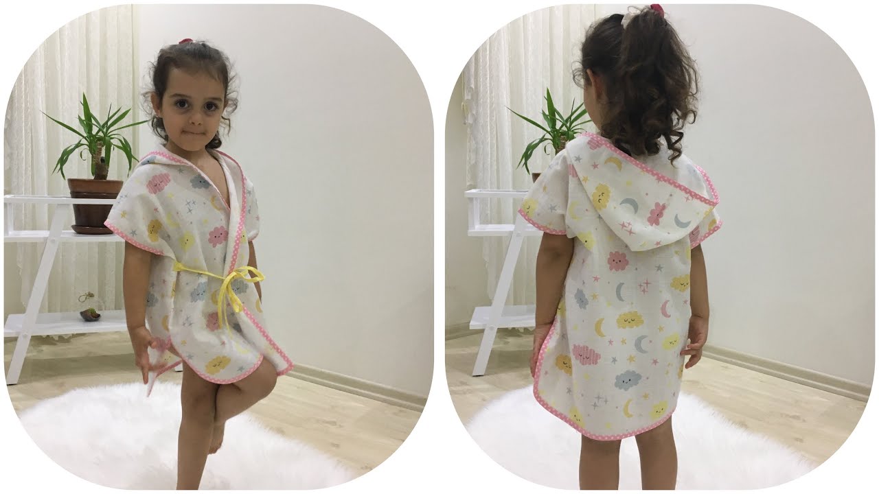 Making a Children Hooded Bathrobe 🌸