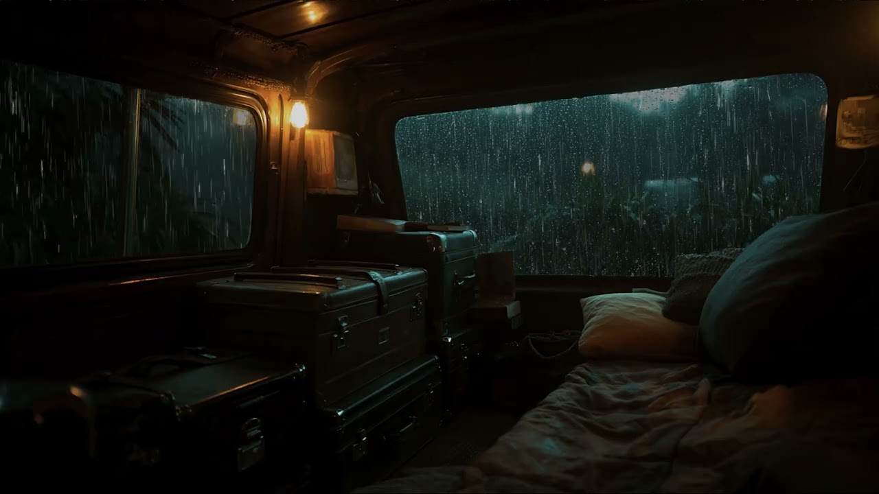 Dark Night Car Rain 🚗 Heavy Storm Sounds for Sleep & Relaxation