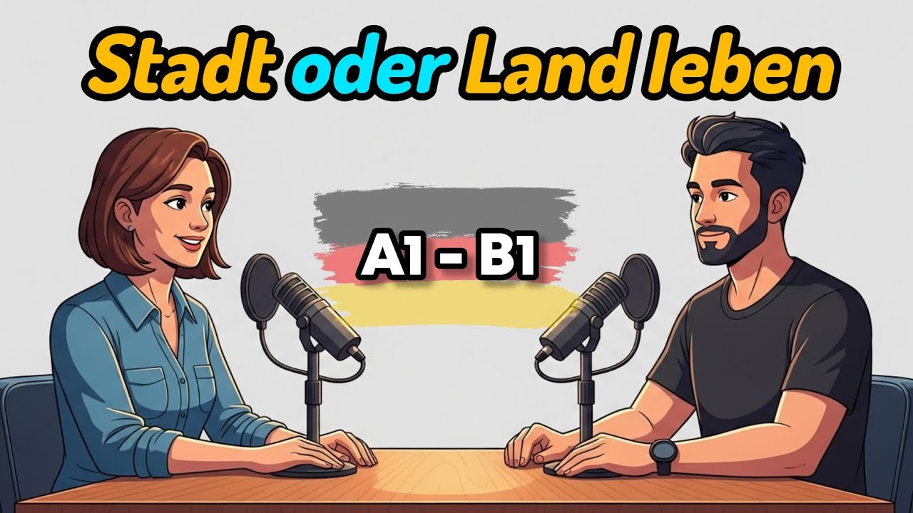 Stadt oder Land leben , Learn German with Podcast A2-B1 #deutschlernen #learngerman 