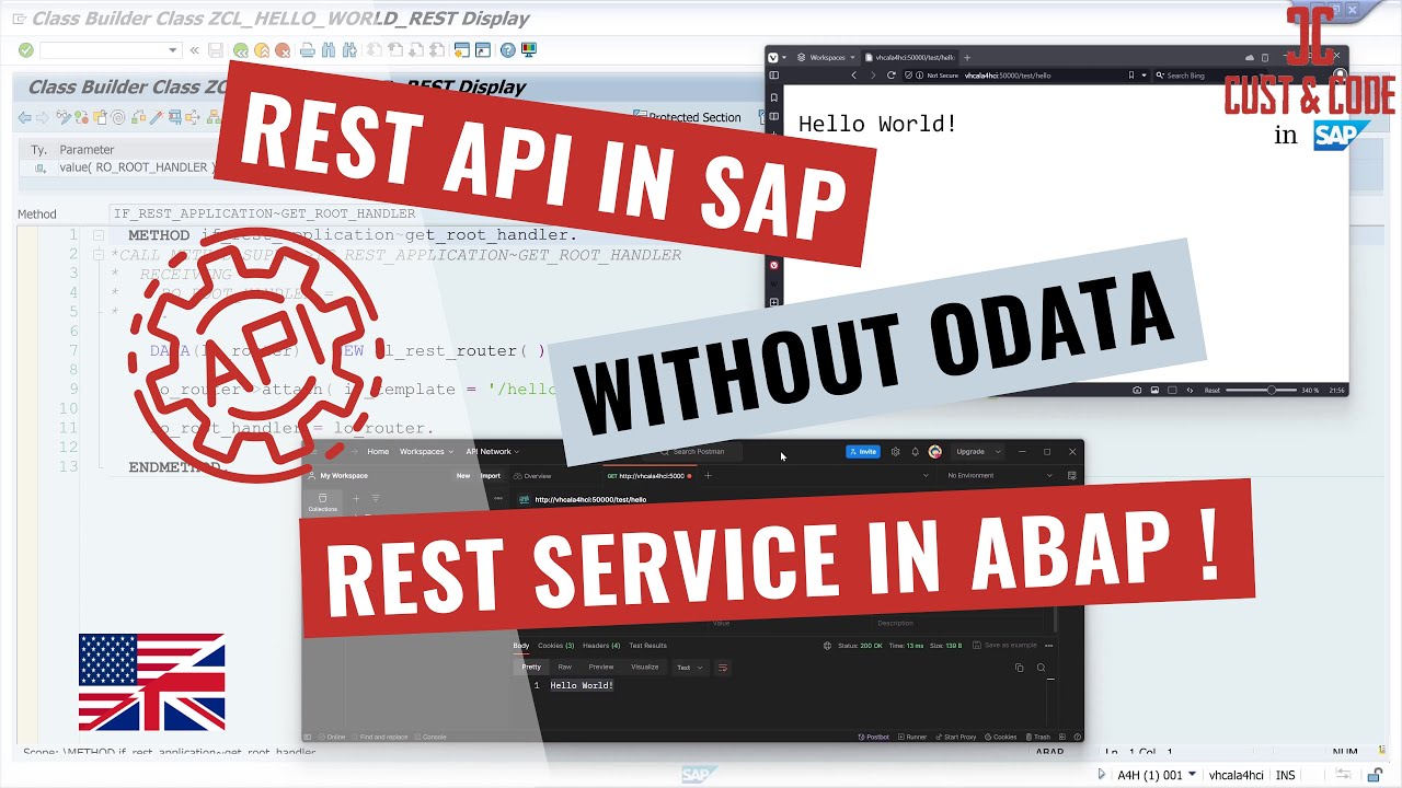Create REST API in SAP - without ODATA - REST Service in ABAP [english]