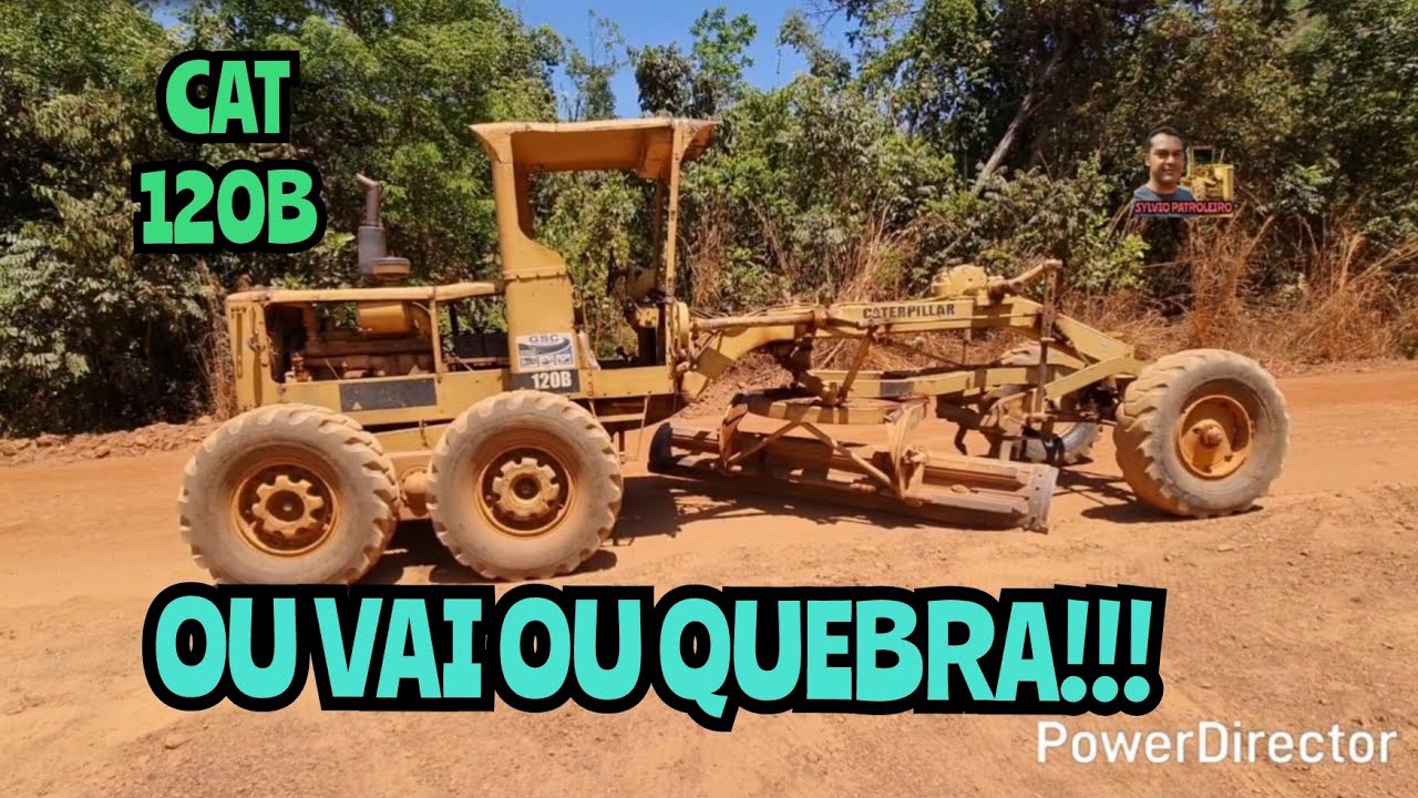 CATERPILLAR 120B NA LADEIRA / Motoniveladora grader niveleuse patrola operador 