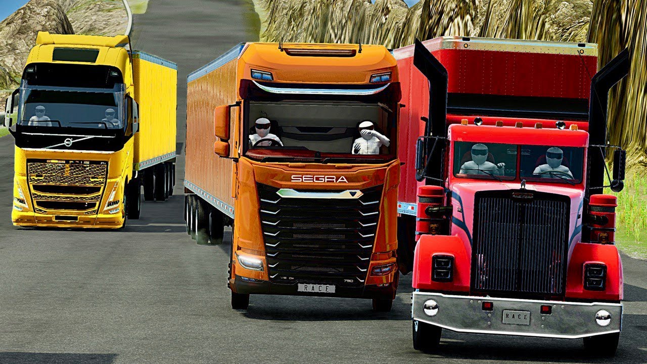 R.a.c.e : American Trucks vs. European Trucks in a Brutal Race | BeamNG.Drive Action & Crashes❗