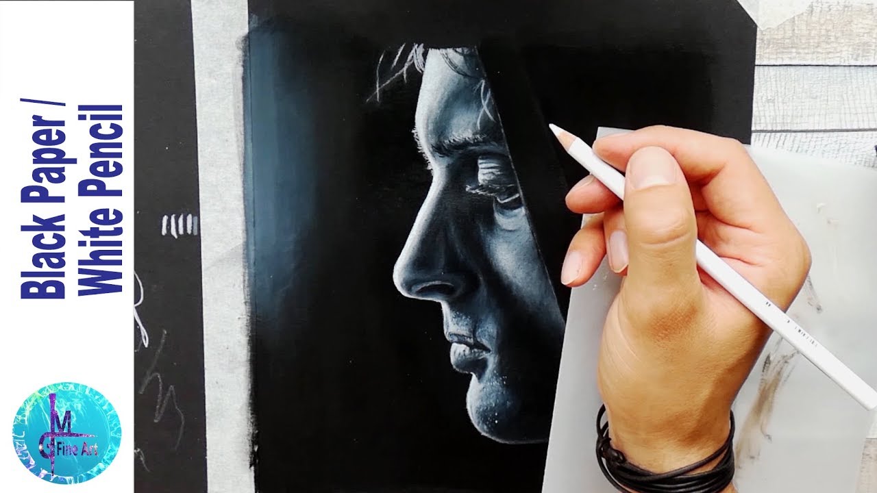 Portrait - Weiß auf schwarzem Papier - schnelle und einfache Technik für Anfänger
