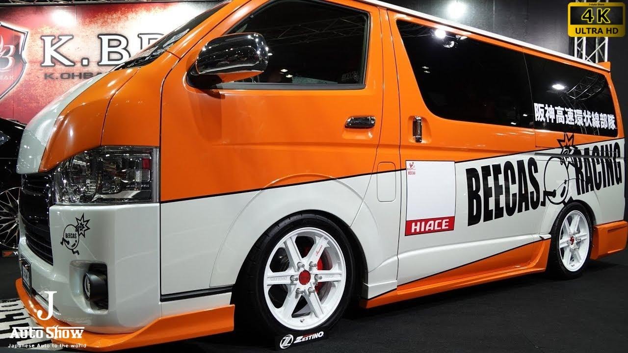 (4K)K-BREAK BEECAS TOYOTA 200 HIACE modified Kブレイク200系ハイエースカスタム - 大阪オートメッセ2018