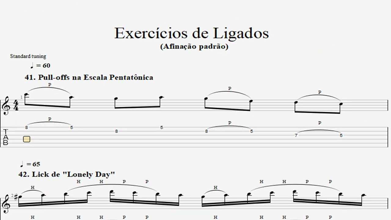 Exercícios de Ligados - Tab