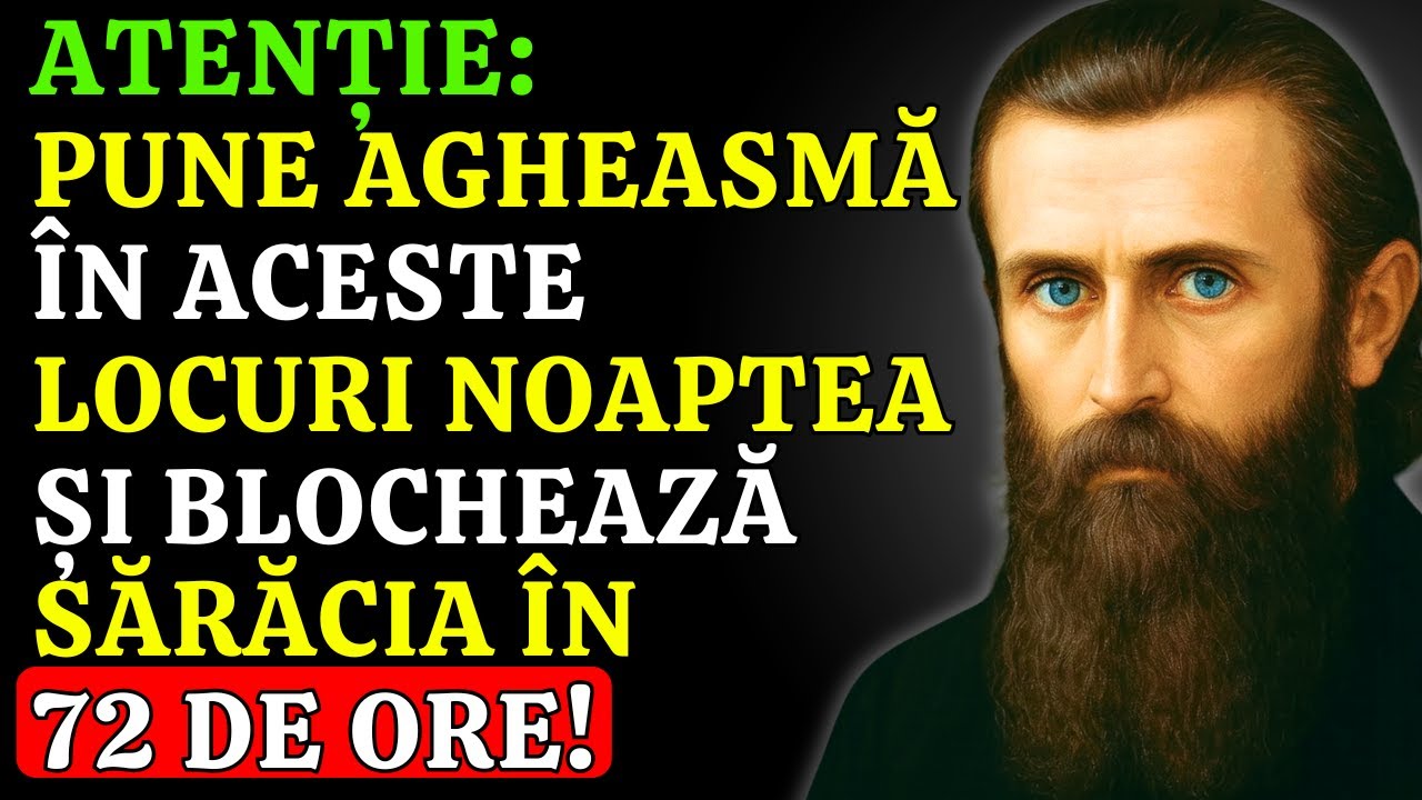 PENTRU A ATRAGE PROSPERITATE ȘI BANI, PUNE AGHEASMĂ ÎN ACESTE LOCURI NOAPTEA: A ÎNVĂȚAT ARSENIE BOCA