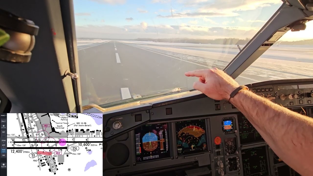 Airbus A330 Anchorage Landing ILS 7L, Airbus A330 Aterrizando en Anchorage ILS 7L