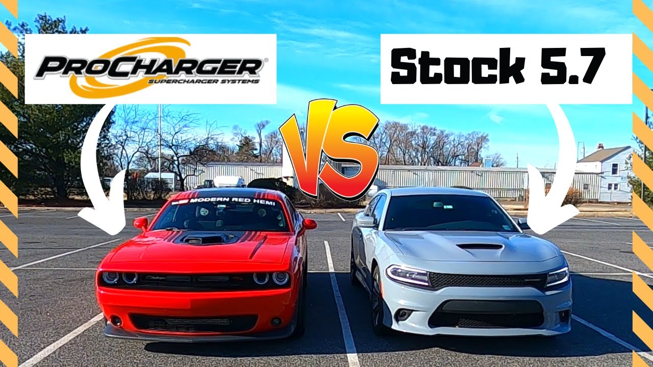 ProCharged 5.7 Hemi races a Stock 5.7 Charger for comparisons sake! | ft. Incredible Hemi!