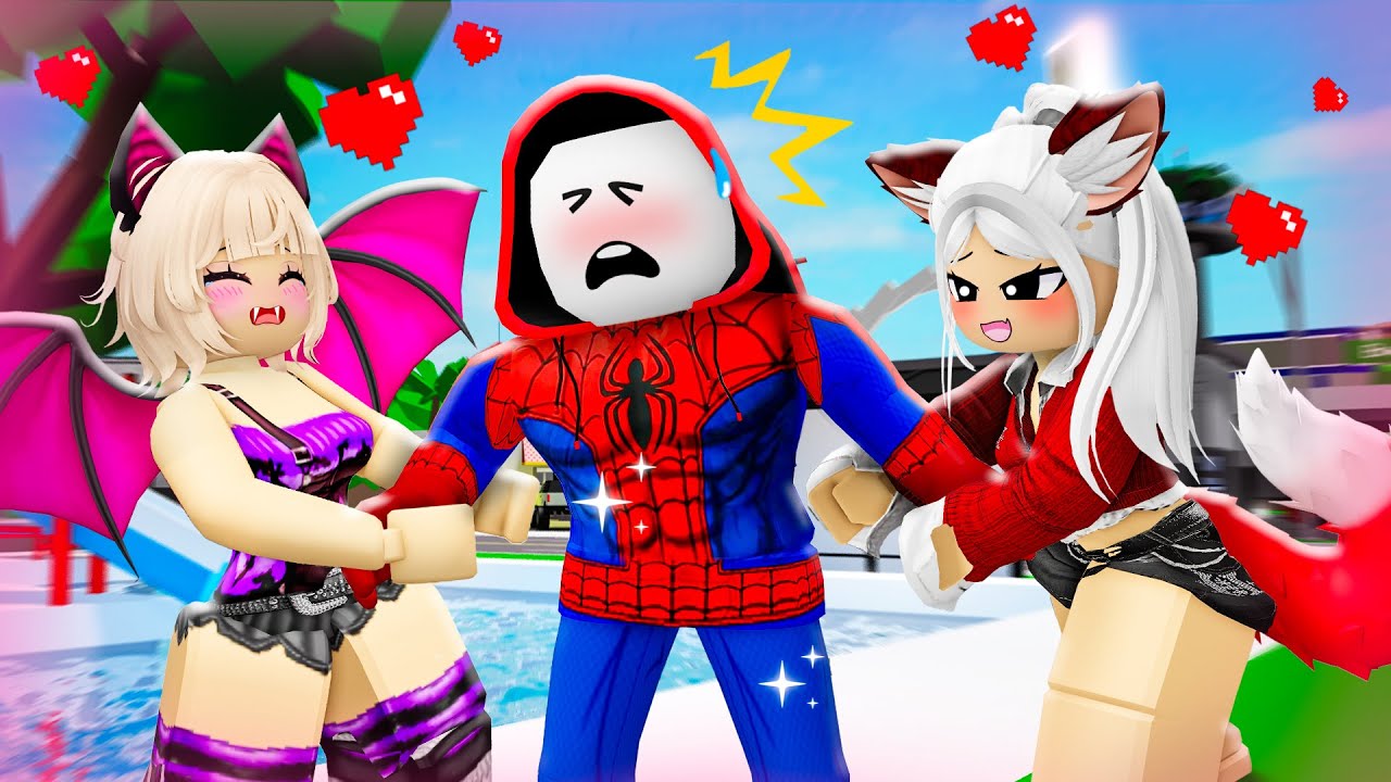 BAT GIRL and WOLF GIRL Fall In Love with SPIDERMAN JJ?! 💗 - Maizen Roblox