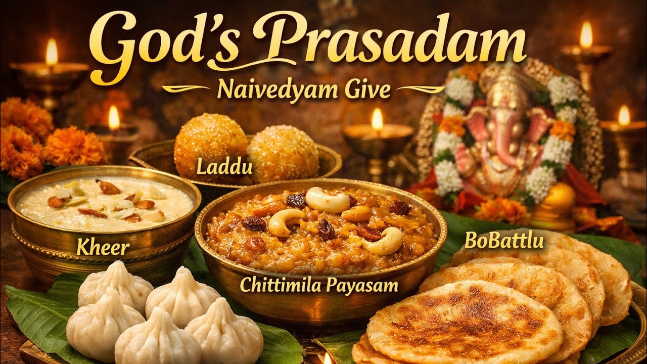 God’s Prasadam Special 🙏 | Chittimila Payasam, Laddu, BoBatlu, Modak & Kheer Naivedyam @Avsvlogs9