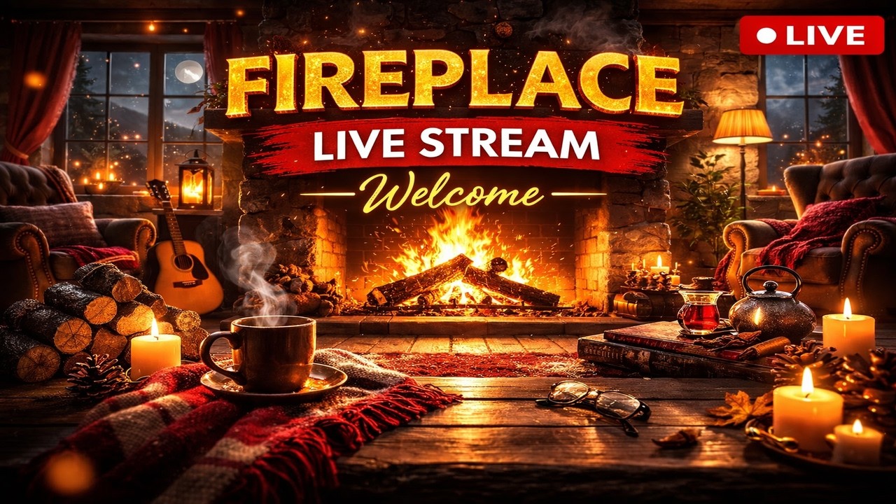 🔥 Fireplace Live Stream | Relax, Study, Sleep #FireplaceLive#CozyAmbience#RelaxingFire#WinterVibes