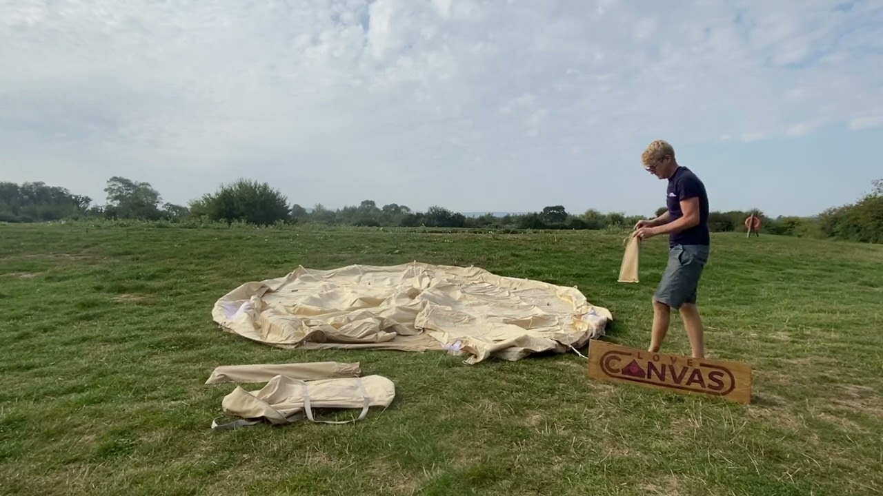 Packing away a 5m Bell Tent - Easy to follow instructions on how to pack away a bell tent