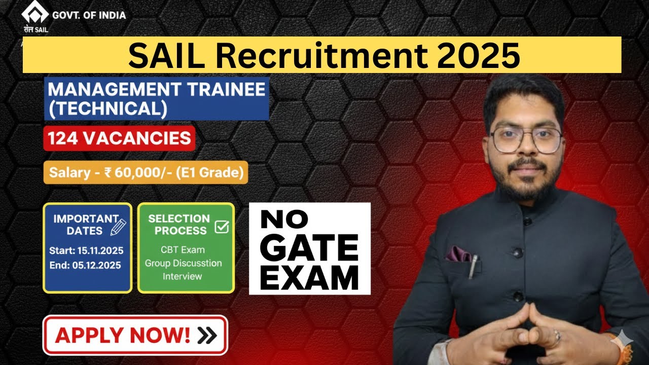 Набор в SAIL Technical 2025 без GATE | Стажер-менеджер | Требования | Полное уведомление
