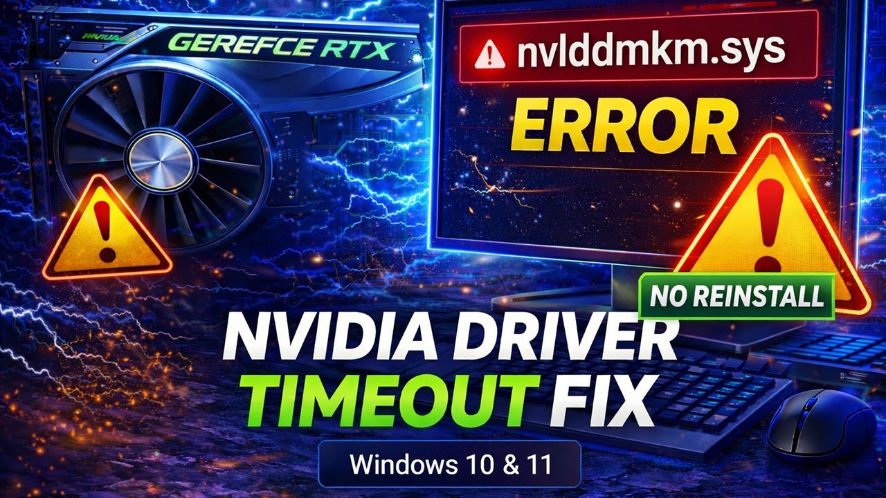 Fix NVIDIA Driver Timeout & nvlddmkm.sys Error | GPU Crash Solution (2026)