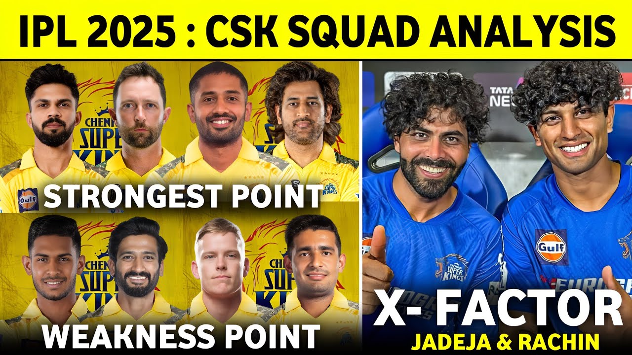 IPL 2025 : CSK Strongest & Weakness Point | CSK Batting, All-Rounder, Bowling | CSK Squad 2025 ||
