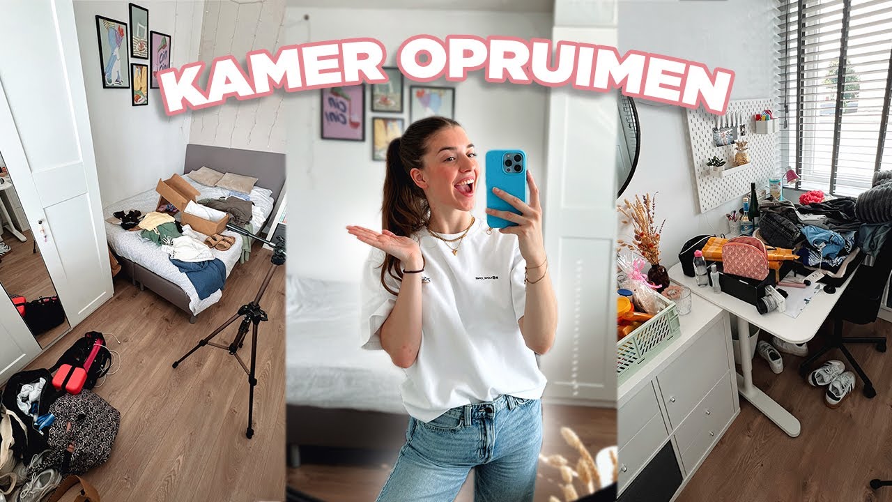 Mijn hele KAMER OPRUIMEN + POETSEN voordat ik op VAKANTIE GA 🧼🤩 ☆ Zenne Bakens