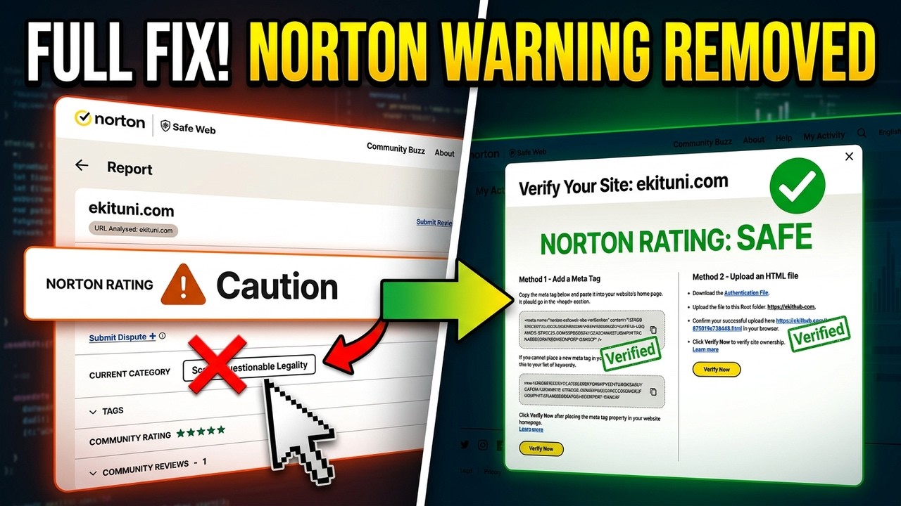 Как быстро исправить предупреждение Norton Safe Web (исправление репутации домена)