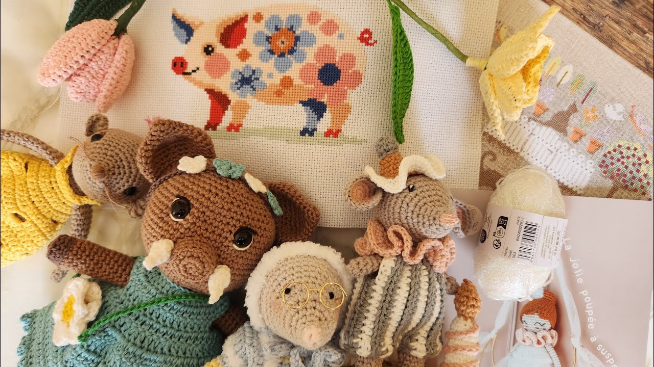 Flosstube/podcast 🌸🌼C'est le printemps🌼🌸 #crochet #pointdecroix