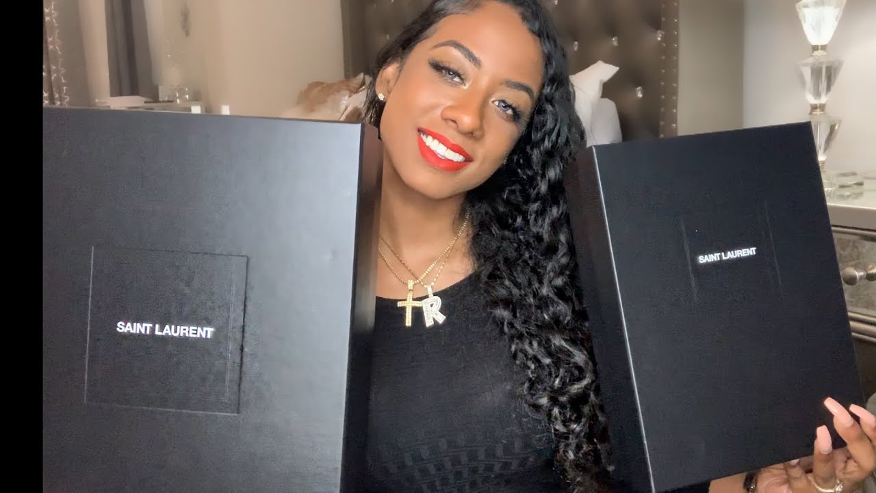 LOOK WHAT I GOT FROM YSL❗️😍 (Opyum ysl boots & Ysl Chain wallet) ROSE POCAHONTAS