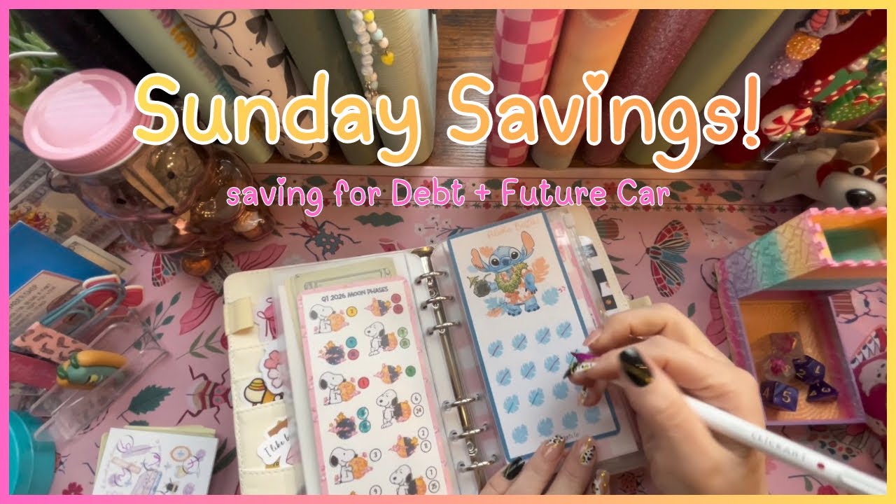 Sunday Savings! || Cash stuffing for debt and a future car! 