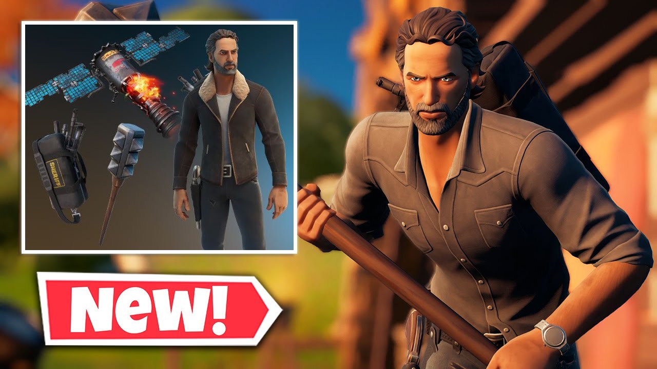 NEW RICK GRIMES Skin Gameplay in Fortnite || THE WALKING DEAD