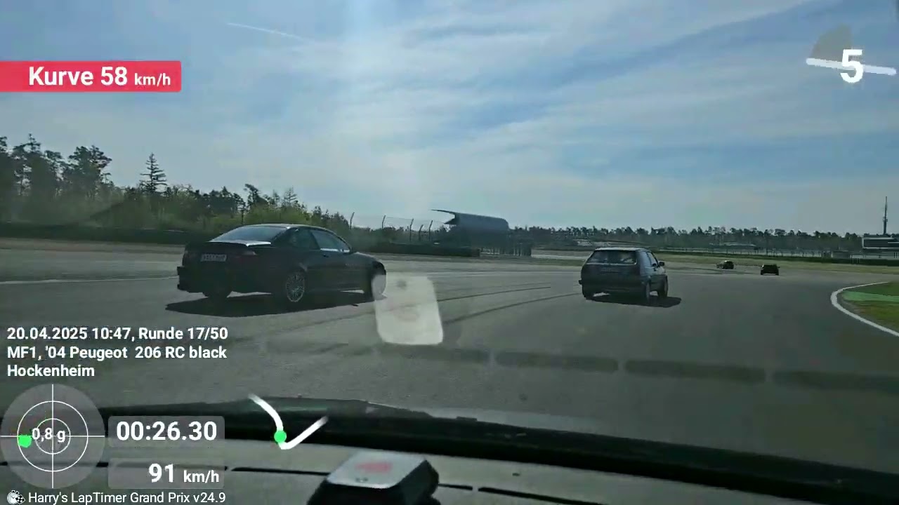 Touristenfahrten Hockenheimring, 20.04.2025, Peugeot 206 RC schwarz, Gruppe 1-2, ca. 10.40 Uhr