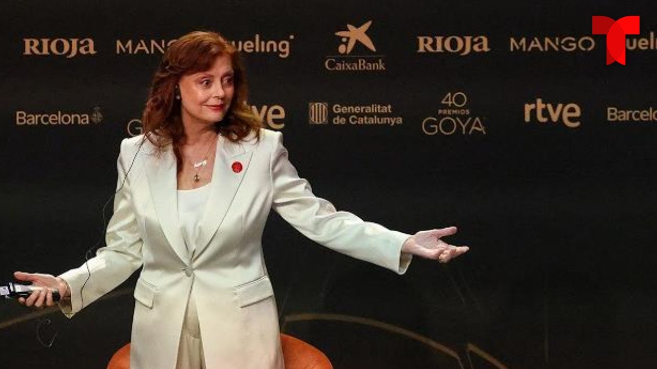 Susan Sarandon habla con la prensa antes de la ceremonia de los Premios Goya en Barcelona