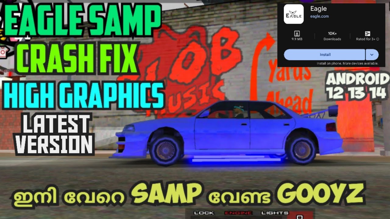 Eagle samp latest version and carsh fix | Best auto aim samp for android Malayalam 2025 | CNC YT