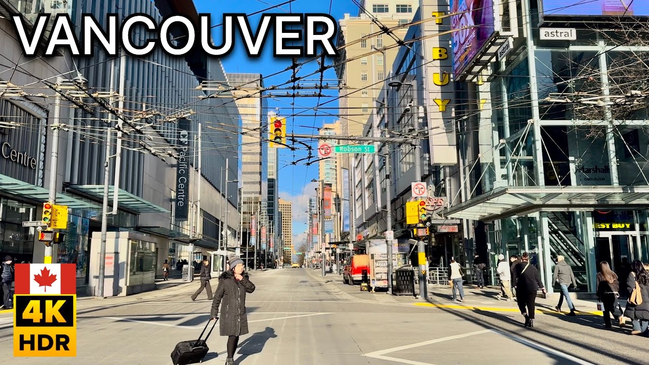 ☀️🇨🇦 Downtown Vancouver B.C, Canada. Walking Tour on Sunny Day - March, 2026 [4K HDR] 
