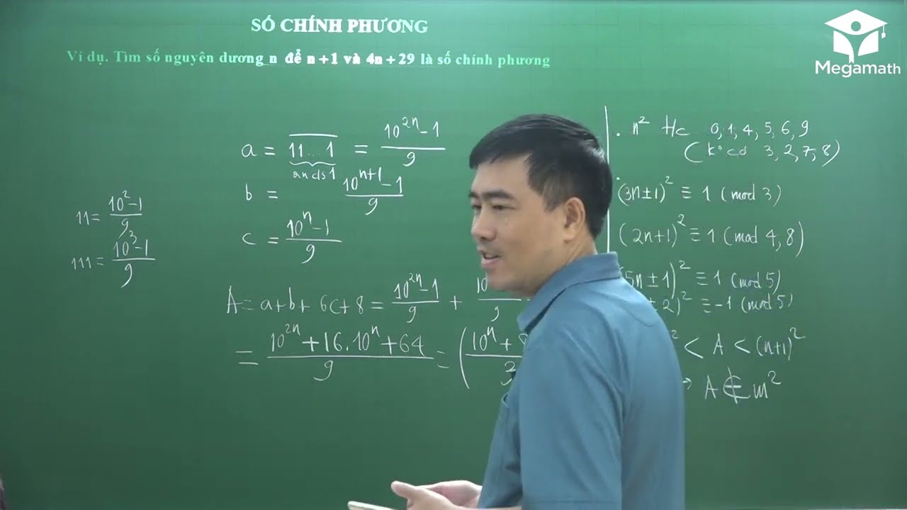Số chính phương Bồi dưỡng HSG Toán 9  - Thầy Bùi Minh Mẫn