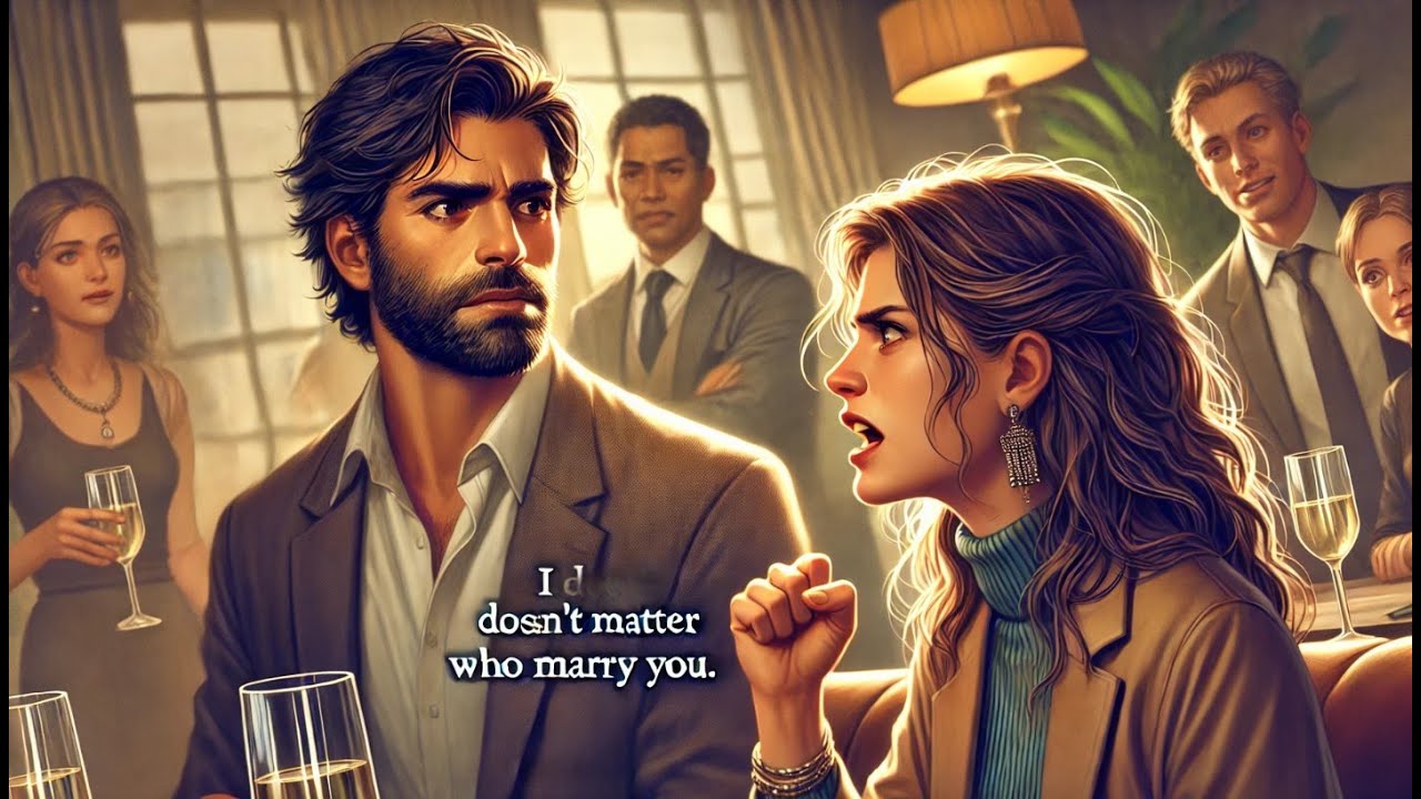 Él le dijo a sus amigos que no importaba con quién se casara.Yo: No me casaré contigo.