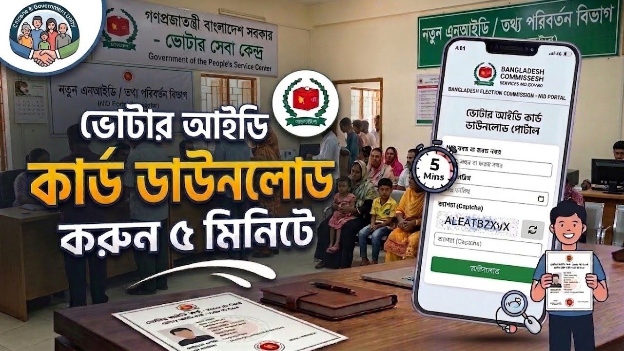 কিভাবে NID কার্ড ডাউনলোড করবো | National ID Download | nid card download