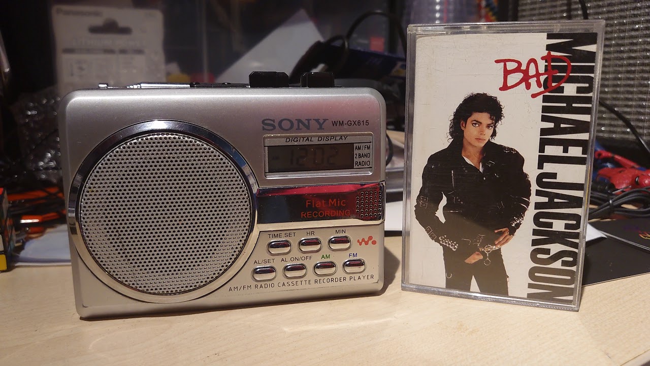 Michael Jackson's Bad album on cassette played on Sony WM-GX615