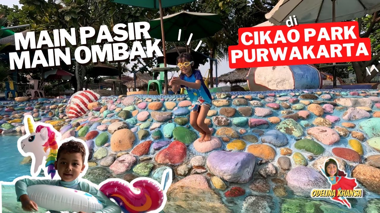 BERENANG DI CIKAO PARK PURWAKARTA  || Kolam renang lengkap dari main pasir sampai main ombak